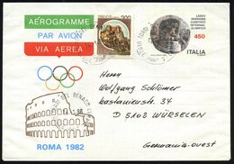 1986 ITALIEN, 450 L. Sonder-Aerogramm: IOC-Kongreß Roma 1982 (Colosseum) + Zusatz-Frankatur, Bedarf! (Mi.LF 25) - Olympi - Sonstige & Ohne Zuordnung