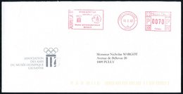 2002 SCHWEIZ, Absender-Freistempel: 1000 LAUSANNE 1, MUSEE OLYMPIQUE LAUSANNE JUMELAGE MUSEE OCEANOGRAPHIE MONACO ( Olym - Sonstige & Ohne Zuordnung