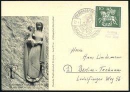 1961 (22.4.) (22 B) BENDORF (RHEIN)-SAYN, Sonderstempel: Pfadfindager Brexbachtal (Madonna Vom) EF 10 Pf. "St. Georg" Pf - Otros & Sin Clasificación