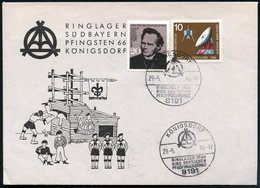 1966 (29.5.) 8191 KÖNIGSDORF, Sonderstempel: RINGLAGER 1966 RING DEUTSCHE PFADFINDERBÜNDE (Logo) Passender Sonderumschla - Altri & Non Classificati