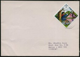 1986 BHUTAN, 75 CH. "60 Jahre Pfadfinder" (Rhombusmarke) EF Auf Ausl.-Brief (Mi.483 EF) - Pfadfinder, St. Georg & Baden  - Sonstige & Ohne Zuordnung