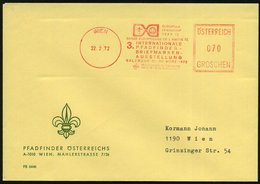 1972 (22.2.) ÖSTERREICH, Absender-Freistempel: WIEN, 3. INTERNAT. PFADFINDER-BRIEFMARKEN-AUSSTELLUNG Auf Vordruckbrief:  - Altri & Non Classificati