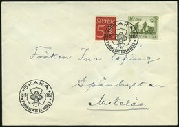 1957 (13.8.) SCHWEDEN, Sonderstempel: SKARA, FLÄMSLÄTTLÄGRET (Lilie) = Pfadfinder-Lager, Inl.-Brief - Pfadfinder, St. Ge - Sonstige & Ohne Zuordnung