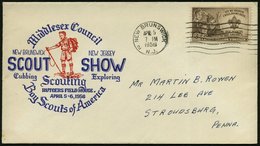 1956 (5.4.) U.S.A., 3 C. "Boy Scouts Of America", EF + Maschinenstempel: NEW BRUNSWICK AUF Sonderumschlag SCOUT SHOW.. + - Otros & Sin Clasificación