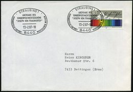 1987 (13.2.) 8440 STRAUBING 1, Sonderstempel: .. JOSEPH VON FRAUNHOFER Auf Passender EF 80 Pf. Fraunhofers Sonnenspektru - Otros & Sin Clasificación