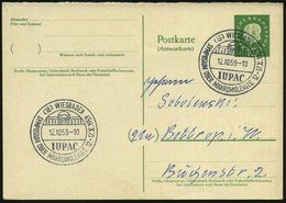 1959 (12.10.) (16) WIESBADEN, Sonderstempel: IUPAC, SYMPOSIUM ÜBER MAKROMOLEKÜLE (Kurhaus) Antwort-Ganzsache 10 Pf. Heus - Other & Unclassified