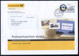 2007 92637 WEIDEN OPF., 145 C. Dienst-Ganzsachenumschlag "Deutsche Post PHILATELIE": 50 Jahre Wankelmotor (von Felix Wan - Altri & Non Classificati