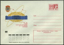 1974 UdSSR, 4 Kop. Ganzsachen-Umschlag,  Rosaviol.: 125 Jahre Geophysikalisches Observatorium "A. I. Wojekowa", Leningra - Sonstige & Ohne Zuordnung