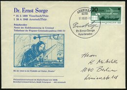 1983 (11.10.) 5210 ARNSTADT 1, Sonderstempel: Dr. Ernst Sorge, Polarforscher (Signatur-Faksimile) = Teilnehmer Der Wegen - Altri & Non Classificati