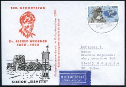 1980 (5.11.) 1040 BERLIN 4, Sonderstempel: 100. Geburtstag Alfred Wegener 1880-1930 Auf Passender EF 25 Pf. A. Wegener,  - Otros & Sin Clasificación