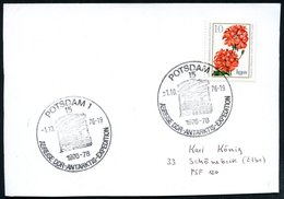 1976 (1.10.) 15 POTSDAM 1, Sonderstempel: ABREISE DDR-ANTARKTIS-EXPEDITION (Antarktisstation) Inl.-Karte - Polarpost: An - Other & Unclassified