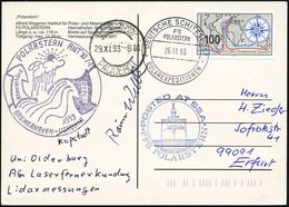 1993 (26.11.) B.R.D., 2K-Bordpostamt: DEUTSCHE SCHIFFSPOST, FS POLARSTERN, POLAREXPEDITIONEN + 2 Verschiedene Nebenstemp - Autres & Non Classés