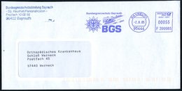 2005 (2.8.) 95444 BAYREUTH, Blauer Jubil.-Absender-Freistempel: Bundesgrenzschutz Bayreuth 50 Jahre.. (Polizeistern) Die - Otros & Sin Clasificación