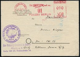 1951 (22.3.) (1) BERLIN SW 29, Absender-Freistempel "Deutsche Post": Bei GEFAHR Rufe An: 01 POLIZEI BERLIN + Viol. Diens - Other & Unclassified