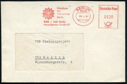 1981 (24.2.) 1026 BERLIN, Absender-Freistempel: Präsidium Der Volkspolizei Berlin, DDR.. (DDR-Polizeistern) Ortsbrief -  - Otros & Sin Clasificación