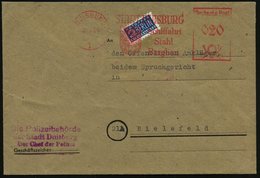 1949 (10.8.) DUISBURG 1, Absender-Freistempel: STADT DUISBURG.. (Wappen) Auf 2 Pf. NoB (= Vorausentwertung!) + Absenders - Altri & Non Classificati