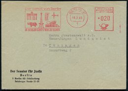 1965 (16.3.) 1 BERLIN 31, Absender-Freistempel: Der Senat Von Berlin.. (Brandenbg. Tor, Funkturm, Nashorn, Kongreßhalle  - Other & Unclassified