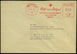 1964 (21.5.) 1 BERLIN 41, Helft Uns Helfen!, DEUTSCHES ROTES KREUZ, LANDESVERBAND BERLIN (Kreuz) , Rs. Zweifarbiger Abse - Otros & Sin Clasificación