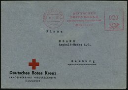 1950 (14.1.) (20) HANNOVER 1, Absender-Freistempel: DEUTSCHES ROTES KREUZ, Landesverband Niedersachsen.. (Kreuz) Zweifar - Autres & Non Classés