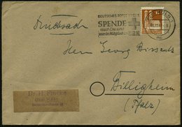 1948 (1.11.) (22 C) KÖLN 1, Maschinen-Werbestempel: DEUTSCHES ROTES KREUZ, SPENDE Auch Du... (Kreuz) Inl.-Brief (Bo.S 47 - Otros & Sin Clasificación