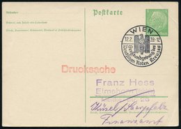 1939 (12.2.) WIEN, Großkundgebung Des Deutschen Roten Kreuzes (NS-Rotkreuz-Adler) Recht Eckbugspur) Klar Gest. Inl.-Kart - Altri & Non Classificati