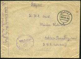 1943 (28.6.) GLATZ 1, 2K-Steg + Briefstempel: Res.-Laz.(arett) Glatz + Hs. Abs.: "..Kloster Bar II", Feldpostbrief N. An - Sonstige & Ohne Zuordnung