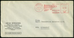 1964 (19.11.) 1 BERLIN 12, SEIT 1872 ROTHACKER FÜHRT NUR MEDIZIN U. TECHNIK, Firmenbrief: OSCAR ROTHACKER.. Antiquariat. - Other & Unclassified