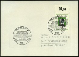 1972 (20.1.) 851 FÜRTH, BAY 2, 25 Pf. "100. Todestag Wilhelm Löhe, Gründer Der Diakonissenanstalt" (2 Diakonissen) EF (M - Other & Unclassified