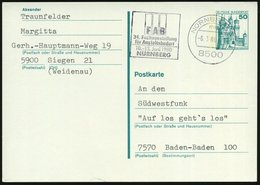 1980 (6.3.) 8500 NÜRNBERG 3, Maschinen-Werbestempel: FAB, 34. Fachausstellung Für Anstaltsbedarf, Bedarfskarte (Bo.320 A - Altri & Non Classificati