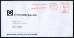 1971 (19.4.) 34 GÖTTINGEN 1, Absender-Freistempel: PRÄZISIONS- U. ANALYSEWAAGEN Sartorius, Firmenbrief: Sartorius Membra - Sonstige & Ohne Zuordnung