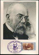 1982 (18.2.) 3392 CLAUSTHAL-ZELLERFELD 1, Violetter Sonderstempel: GEBURTSSTADT VON ROBERT KOCH (Brustbild, Nobelpreis 1 - Otros & Sin Clasificación