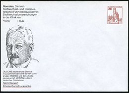 1984 B.R.D., PU 35 Pf. Burgen: Carl Von Noorden, Stoffwechsel- UDiabetesforscher.. (1858 - 1944, Brustbild) = Fa. DIUCOM - Sonstige & Ohne Zuordnung