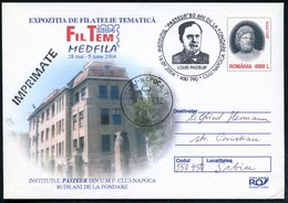 2004 (16.9.) RUMÄNIEN, Sonderstempel: 400 790 CLUJ-NAPOCA, INSTITUT PASTEUR 80. JUBILÄUM (Brustbild Pasteur) Auf Passend - Sonstige & Ohne Zuordnung