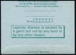 2000 (28.3.) INDIEN, 1,50 R. Inl.-Falbrief, Mytholog. Vogel, Grün Mit Rs. Slogan: Leprosy Disease Is Caused By A Germ Bu - Otros & Sin Clasificación