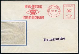 1961 (29.9.) (14 B) TUTTLINGEN 2, Absender-Freistempel: REGIO-Werbung Immer Blickpunkt = Auge, Teilbrief - Blindheit, Au - Other & Unclassified