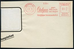 1938 (8.9.) DRESDEN A 1, Absender-Freistempel: Otalgan Gegen Otitis Media Und Otalgien, Sächsisches Serumwerk A.G., Teil - Other & Unclassified