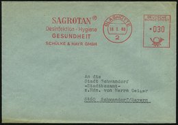 1968 (18.3.) 2 GLASHÜTTE, Absender-Freistempel: SAGROTAN, Desinfektion - Hygiene GESUNDHEIT, SCHÜLKE & MAYR GMBH, Fernbr - Other & Unclassified