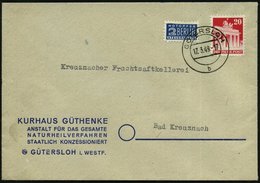 1949 (17.3.) GÜTERSLOH, 2K-Steg Auf Firmenbrief: KURHAUS GÜTHENKE, ANSTALT FÜR DAS GESAMTE NATURHEILVERFAHREN.. , Fernbr - Autres & Non Classés