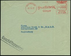 1937 (25.10.) WERNIGERODE, Absender-Freistempel: Ysatfabrik, Bürger (= Hersteller Von Naturheilmitteln U. -Medikamenten) - Autres & Non Classés