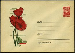 1962 UdSSR, 4 Kop. Bild-Ganzsachen-Umschlag, Rot: Mohnblüten (= Heilpflanze) Ungebr. - Naturheilmittel & Homöopathie / H - Autres & Non Classés