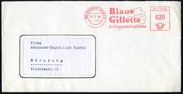 1960 (7.7.) (16) FRANKFURT (MAIN) 9, Absender-Freistempel: Blaue Gilette.. (Rasierklinge) Rs. Korrigierter Abs.-Vordruck - Other & Unclassified