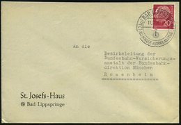 1956 (17.11.) (21 A) BAD LIPPSPRINGE, Handwerbestempel: ATEMWEGE - ASTHMA - ALLERGIE, Firmenbrief: St. Josefs-Krankenhau - Sonstige & Ohne Zuordnung