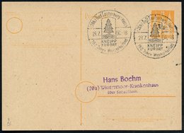 1950 (29.7.) (20 B) Bad Lauterberg (Harz), Hand-Werbestempel: KNEPP KURORT, 100 Jahre Wasserheilbad, 2x Auf Inl.-Karte ( - Other & Unclassified