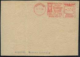 1938 (14.11.) BERLIN SW 68, Absender-Freistempel: Deutscher Herold, Volks- U. Lebensversicherungs AG. = Läufer Vor Turm, - Altri & Non Classificati