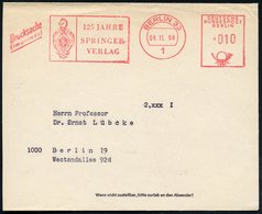 1968 1 BERLIN 33, Jubil.-Absender-Freistempel: ALLE ZEIT WACH, 125 JAHRE SPRINGER-VERLAG = Springer (auf Fimen-Monogramm - Other & Unclassified