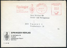 1977 (23.3.) 1 BERLIN 33, Absender-Freistempel: Springer Im Dienst Der Wissenschaft = Springer (auf Fimen-Monogramm = Wi - Altri & Non Classificati