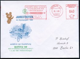 1980 (19.7.) 1000 BERLIN 30, Absender-Freistempel: OLYMPIA-SPORT-SCHACH SPEZIALAUKTION 1980.. = Läufer U. Springer (+ Ol - Autres & Non Classés