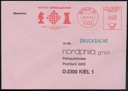 1983 (23.8.) 1000 BERLIN 30, Seltener Absender-Freistempel: SCHACH SPEZIALAUKTION, CHRISTIAN WAPLER.. = Läufer; Schachbr - Altri & Non Classificati