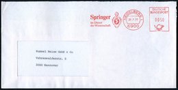 1977 (27.7.) 6900 HEIDELBERG 1, Absender-Freistempel: Springer Im Dienst Der Wissenschaft = Springer (auf Firmen-Monogra - Autres & Non Classés