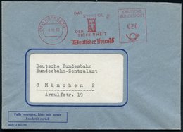 1963 (8.10.) (13 A) NÜRNBERG 1, Absender-Freistempel: DAS SYMBOL DER SICHERHEIT, Deutscher Herold = Läufer Vor Turm, Fir - Other & Unclassified